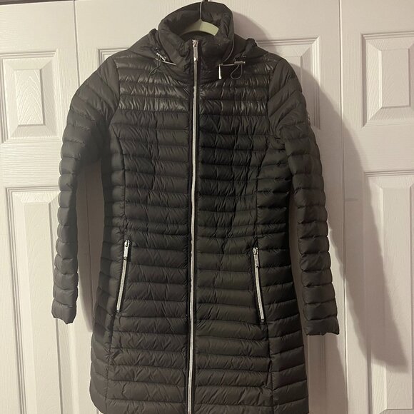 Michael Kors Women's Hooded Packable Down Puffer Coat Grey Size Small - Picture 4 of 5